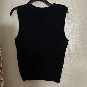 Black Sleeveless Knit Top